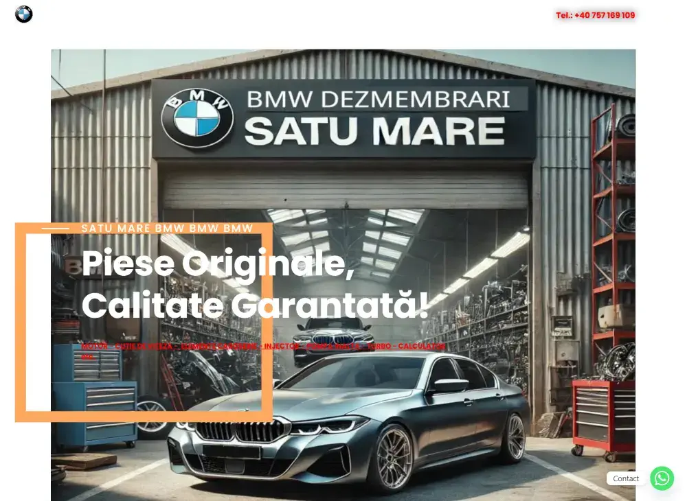 Presentation website developed for Dezmembrari BMW by ARNIS Soft
